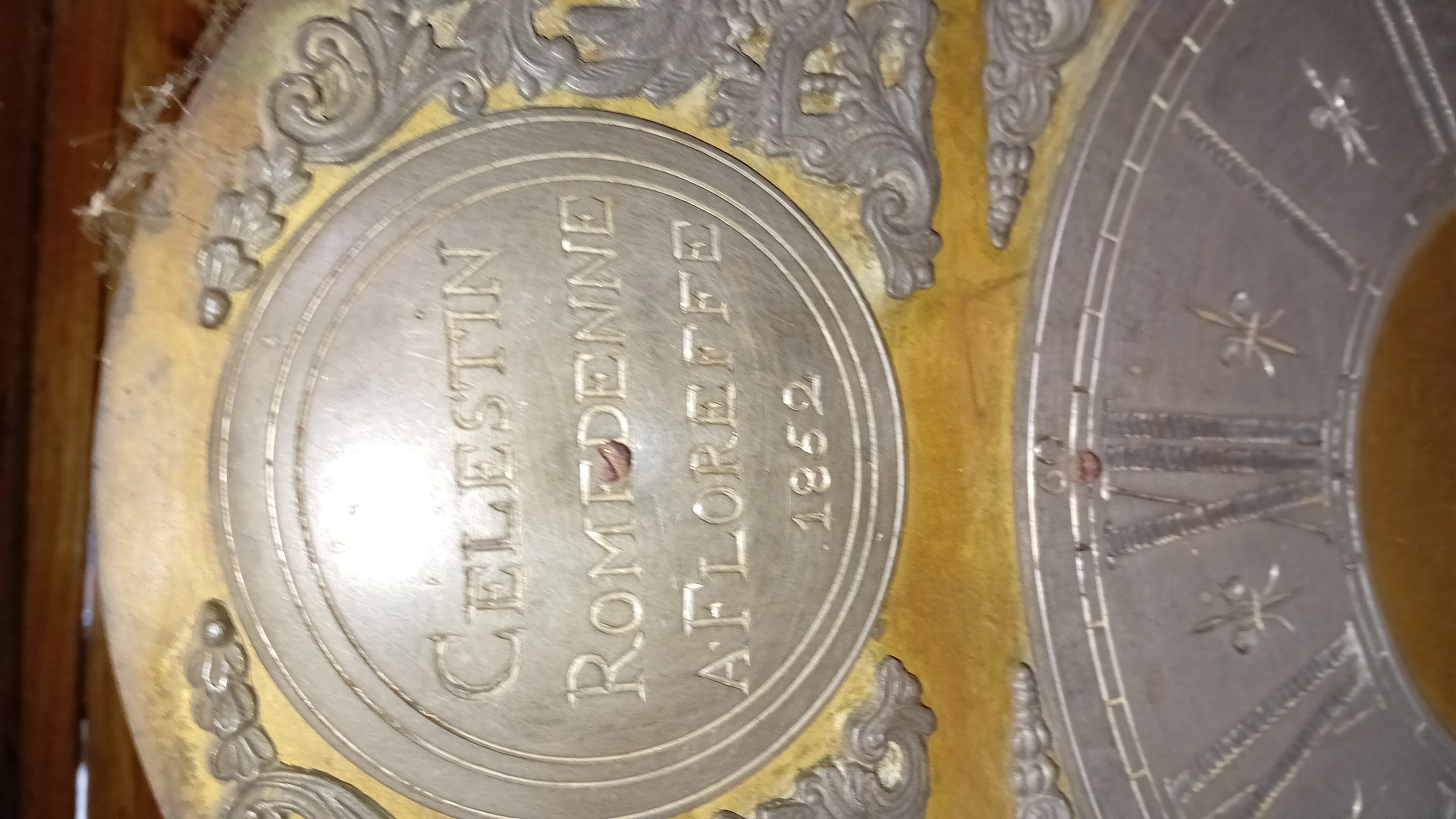 Horloge Célestin Romedenne, datée de 1852